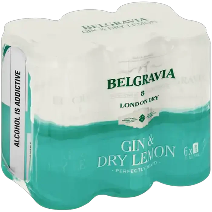 Belgravia 500ml Can Dry lemon 6