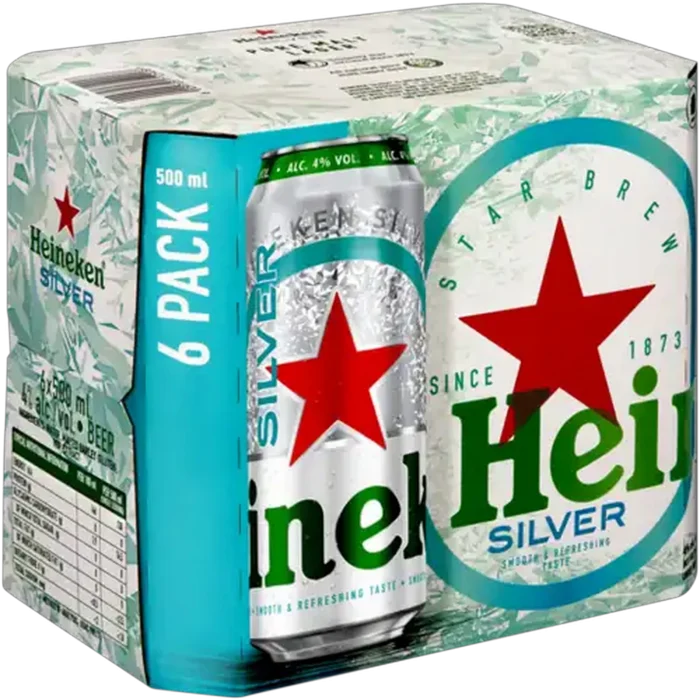 6 Heineken 440mlx6 Can + Silver