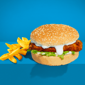 Sprinkle Chicken Burger & Chips Sprinkle Fillet, Lettuce & Mayo With Chips